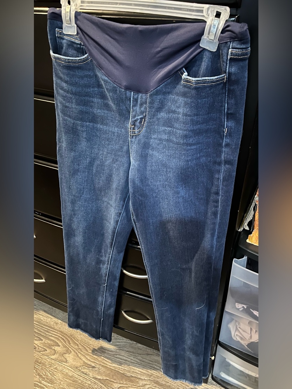 Pinkblush Slim Straight Frayed Hem Maternity Jeans